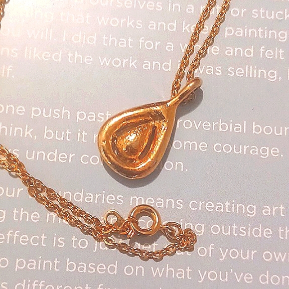 Gold and amethyst teardrop necklace - Picture 3 of 3